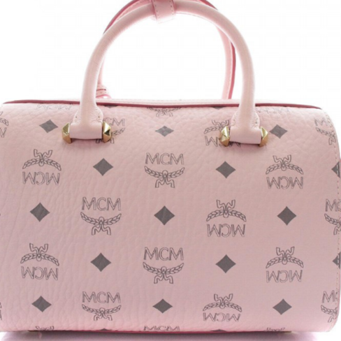 MCM パウダーピンクのボストンバッグ